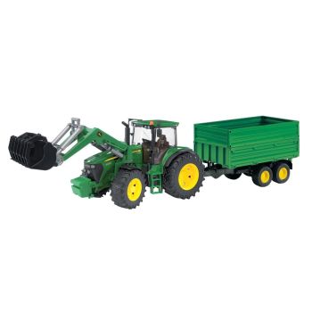 Tractor John Deere 7930 Cu Incarcator Frontal Si Remorca Cu Osii Tandem Bruder 03055