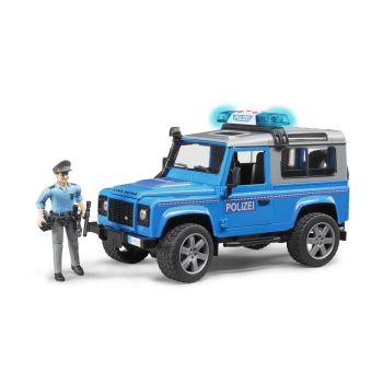 Masina De Politie Land Rover Cu Politist Si Echipament Bruder 02597