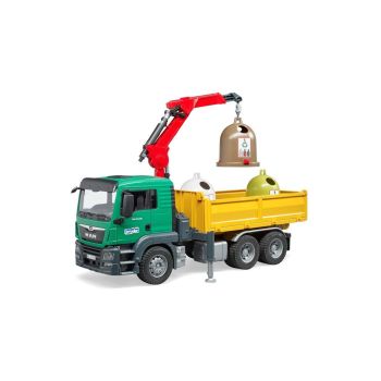 Camion Man Tgs Krank Cu 3 Containere Pentru Deseuri Bruder 03753