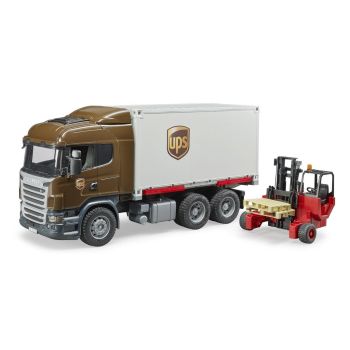 Camion Scania Ups Cu Container Si Stivuitor Portabil Bruder 03581