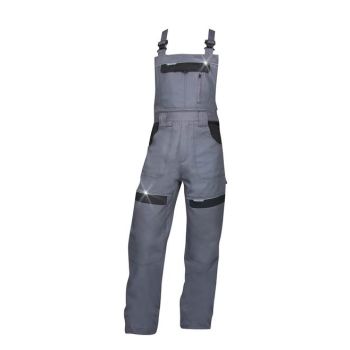 Pantaloni cu Pieptar Cool Trend Gri/Negru